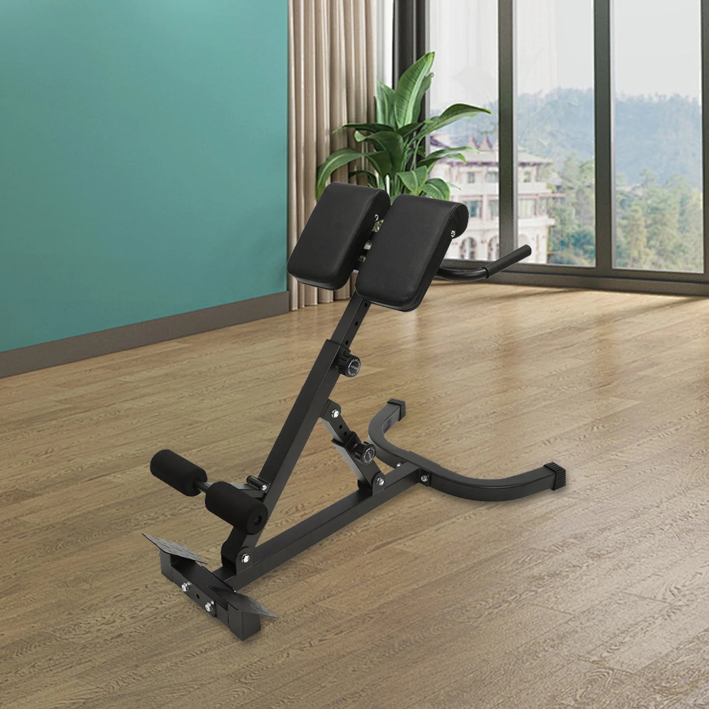 Roman Chairs with Non-Slip Pedal, 8 Pad Positions, 5 Angle Adjustments, Hyperextension Bench, Foldable Abdominal Stool for Core Strength, Back Muscles, Posture, Balance, Home Fitness Equipment