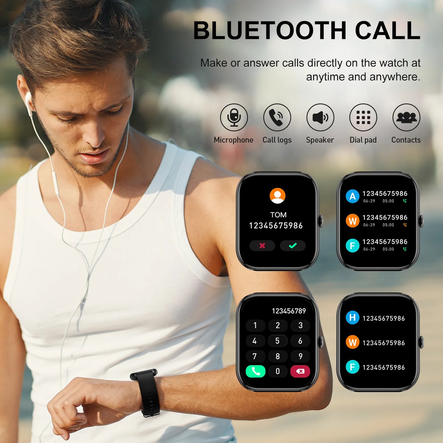 LaNikar P66D Smart Watch Health Monitoring Bluetooth Fitness Tracker
