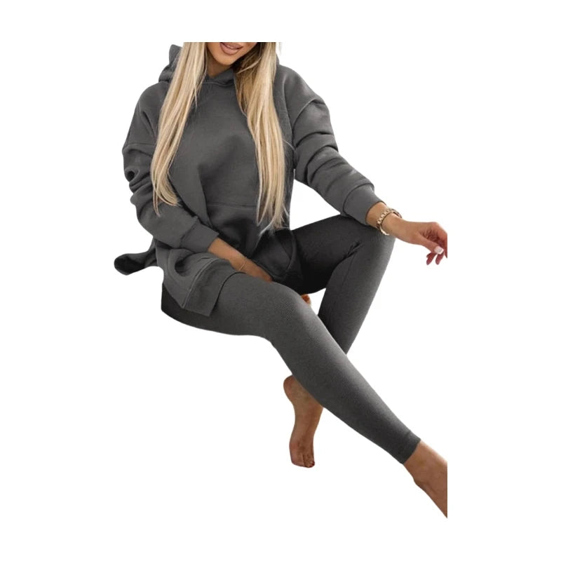 Women's Hooded Top and Leggings Two Piece Jogging Outfit