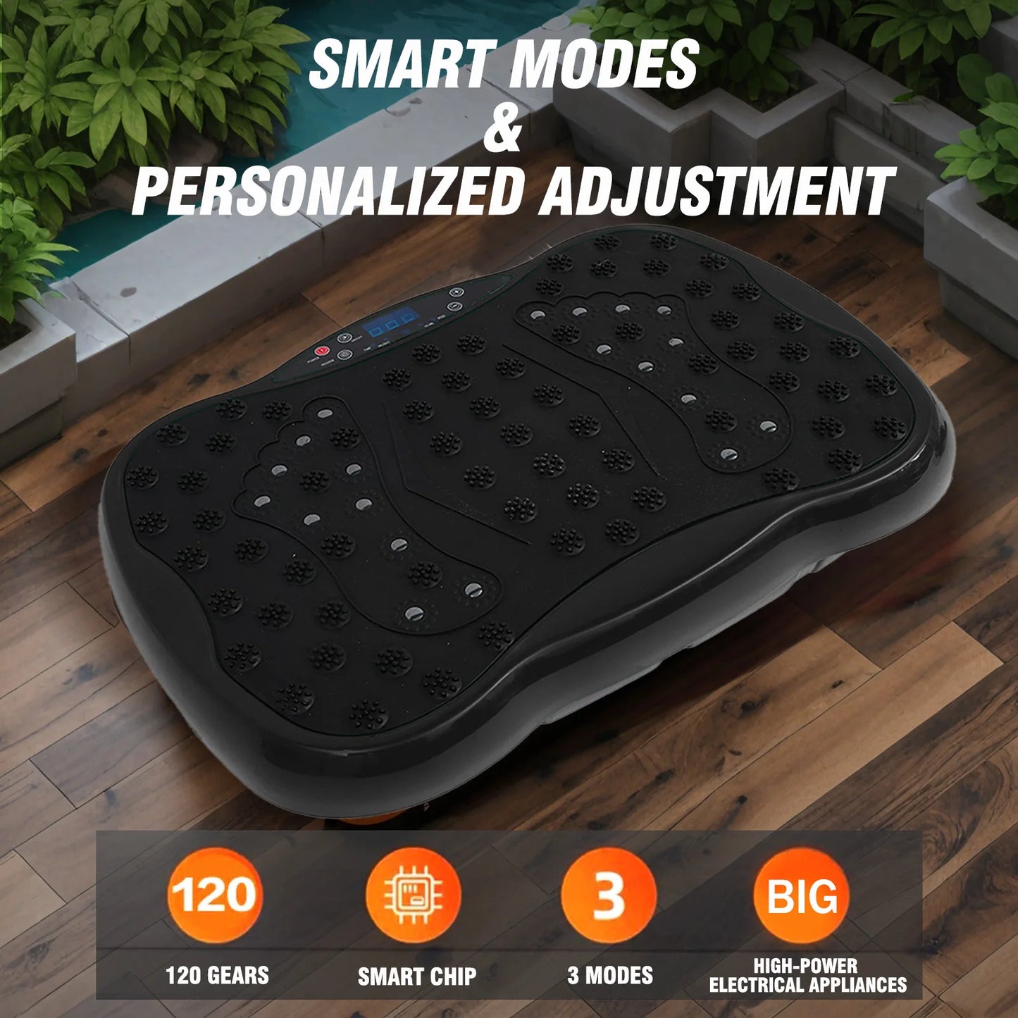 Full-Body Vibration Platform Exercise Machine Training Equipment Vibrate Fitness Workout Resistance Bands Remote Control BT