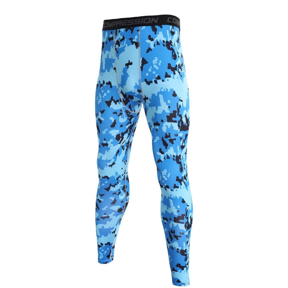 Camouflage Running Leggings For Men Quick Dry Compression Tights