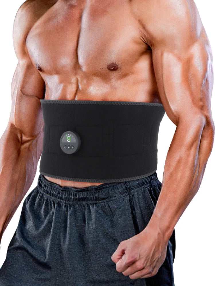 19Gears EMS Smart Waist Belt Fitness Equipment Muscle Massage Belt Training Strength Electric Abdominal Trainer USB