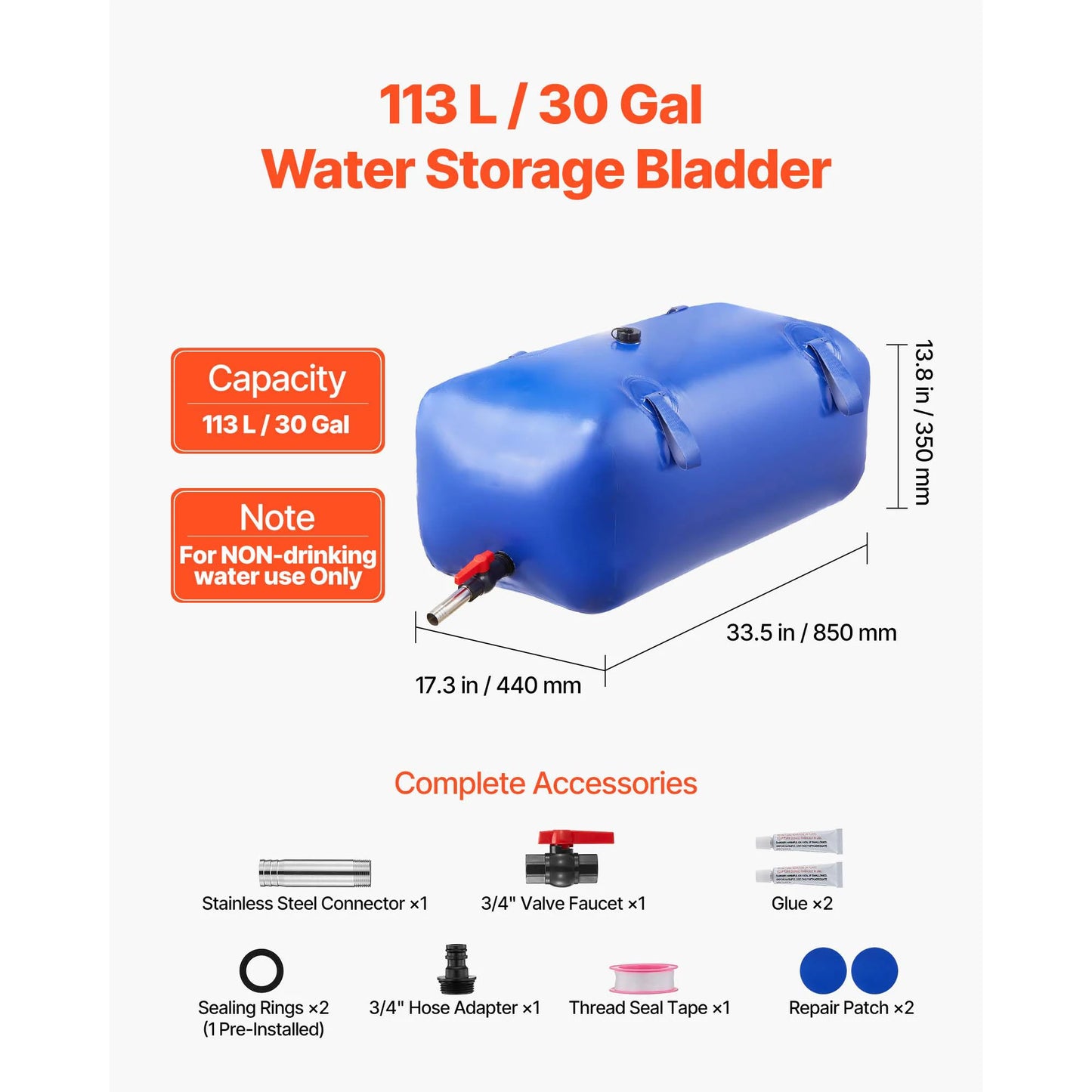 SucceBuy Water Storage Bladder TPU Collapsible Bag For Outdoors