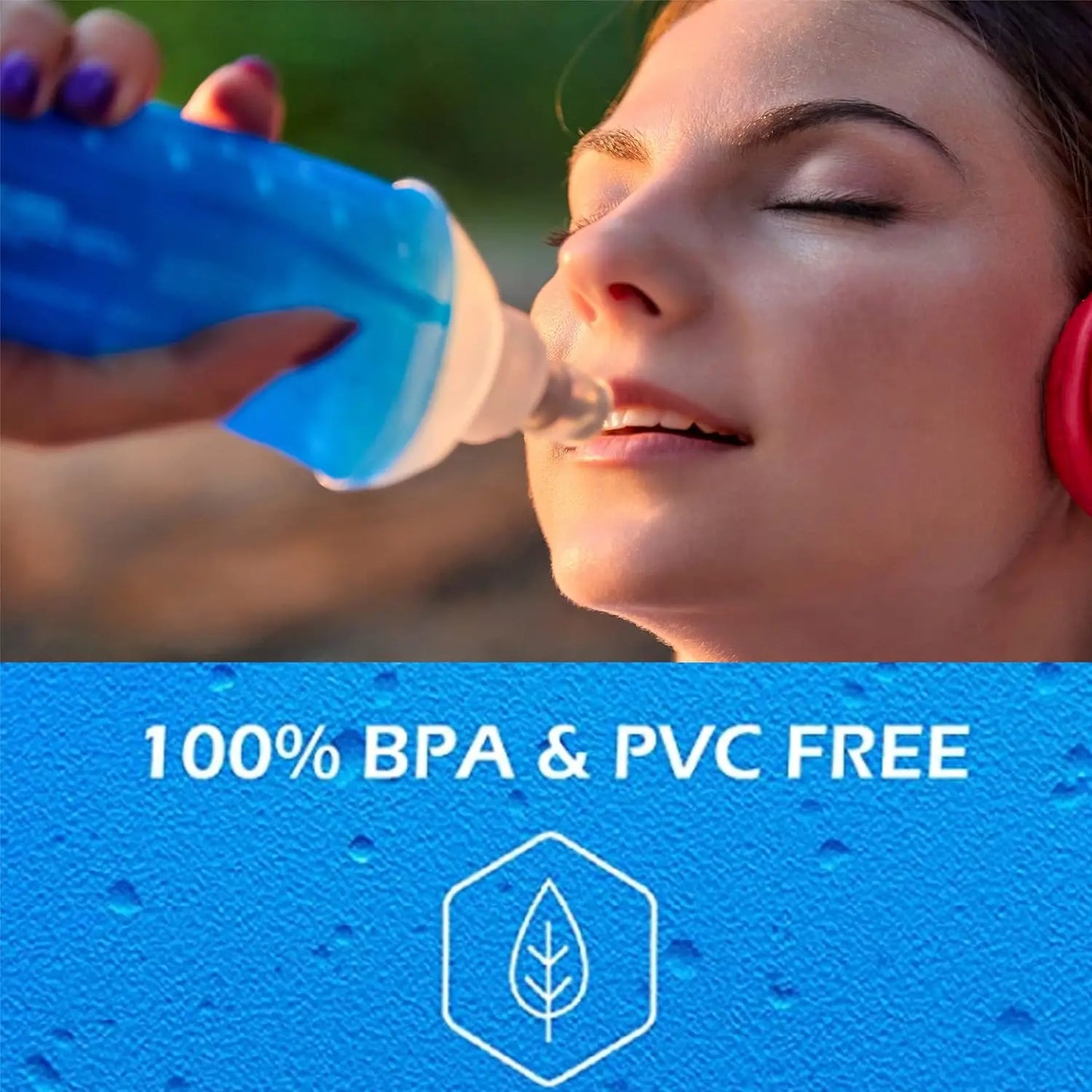 Soft Collapsible Water Bottle TPU Hydration Flask With Bite Valve