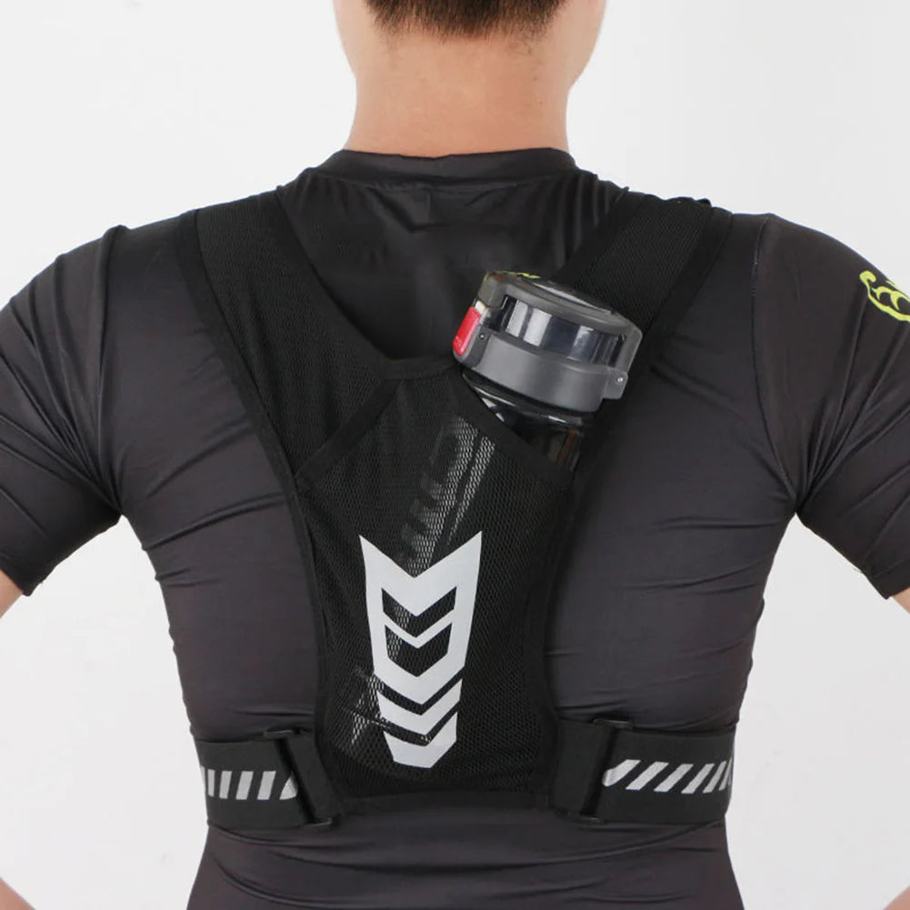 Unisex Reflective Mesh Running Phone Holder Vest With Adjustable Buckle