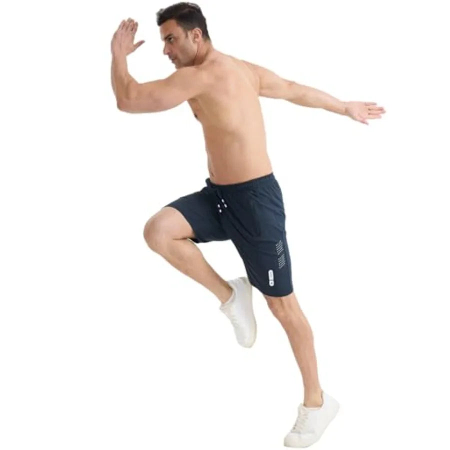 Mens Shorts Casual Gym Athletic Workout Running Sweat Cotton Stretch Shorts with Zipper Pockets Basketball Tennis